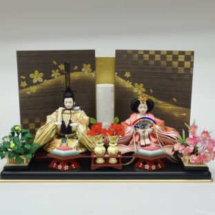 45cm | かのん・小芥子親王飾り | コンパクトできれいなお雛様 | 美しい彩りで大人っぽさを演出