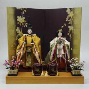 50cm | かのん・正絹黄櫨染御袍 立雛三五親王飾り | きれいな立雛 | 伝統美が息づく優雅な立ち姿