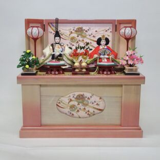 55cm | うらら・収納箱小三五親王飾り | 可愛くおしゃれなお雛様 | 可愛いピンクの収納箱が大好評