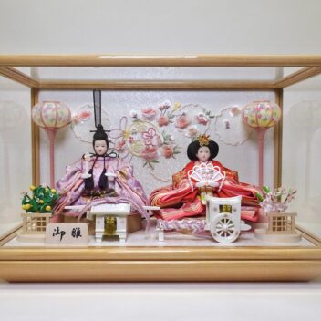 50cm | はるか・アクリルケース入り芥子親王飾り | 可愛くておしゃれなお雛様 | ケース入りなので猫ちゃんが一緒でも安心