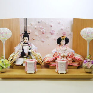 43cm | はるか・小芥子親王飾り | コンパクトで可愛いお雛様 | 木目のほっこり感で心もあたたか