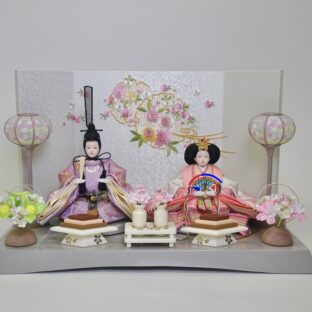45cm | きらら・上小芥子親王飾り | スタイリッシュでおしゃれなお雛様 | コンパクトで最新のインテリアトレンドにもマッチ