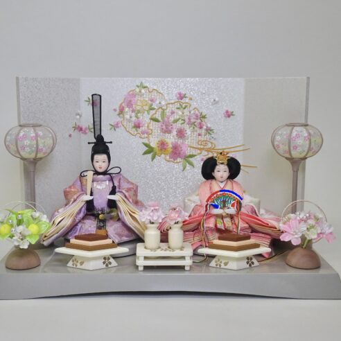 45cm | きらら・上小芥子親王飾り | スタイリッシュでおしゃれなお雛様 | コンパクトで最新のインテリアトレンドにもマッチ