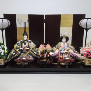 60cm | つむぎ・小三五親王飾り | 大人っぽく豪華なお雛様 | 古典の美しさとモダン感覚の融合