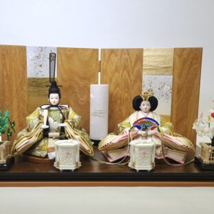 50cm | つむぎ・上芥子親王飾り | 唯一無二のおしゃれで大人っぽいお雛様 | 印象的な色彩美と木目の雰囲気が魅力