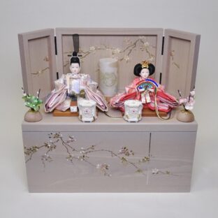 38cm | うらら・収納箱柳親王飾り | おしゃれで可愛いお雛様 |トレンドカラーと超コンパクトなサイズが魅力